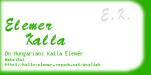 elemer kalla business card