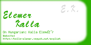 elemer kalla business card